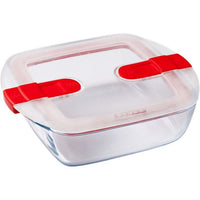 3er-Set Lunchboxen - PYREX - Cook & Heat - Glas - Quadratisch - Deckel mit Dampfventilen, speziell f