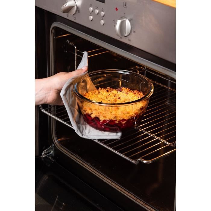3er-Set Lunchboxen - PYREX - Cook & Go - Glas - Rund - Luftdichter Deckel - 0,7 L