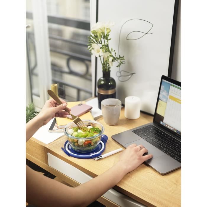 3er-Set Lunchboxen - PYREX - Cook & Go - Glas - Rund - Luftdichter Deckel - 0,7 L