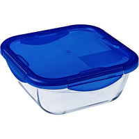 Set mit 2 quadratischen Aufbewahrungsbehältern  PYREX  COOK & GO  luftdicht  0,8 l und 1,9 l  G