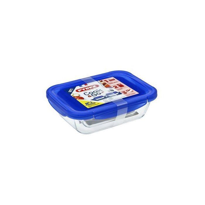 Set mit 2 quadratischen Aufbewahrungsbehältern  PYREX  COOK & GO  luftdicht  0,8 l und 1,9 l  G