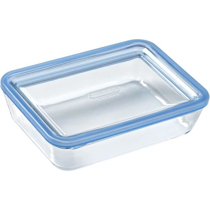 3er-Set Vorratsdosen mit Deckel  PYREX  Zero Plastic  Glas  Rechteckig  1,5 L