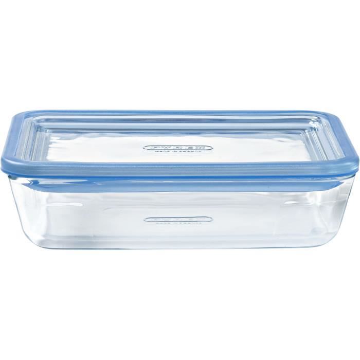 3er-Set Vorratsdosen mit Deckel  PYREX  Zero Plastic  Glas  Rechteckig  1,5 L