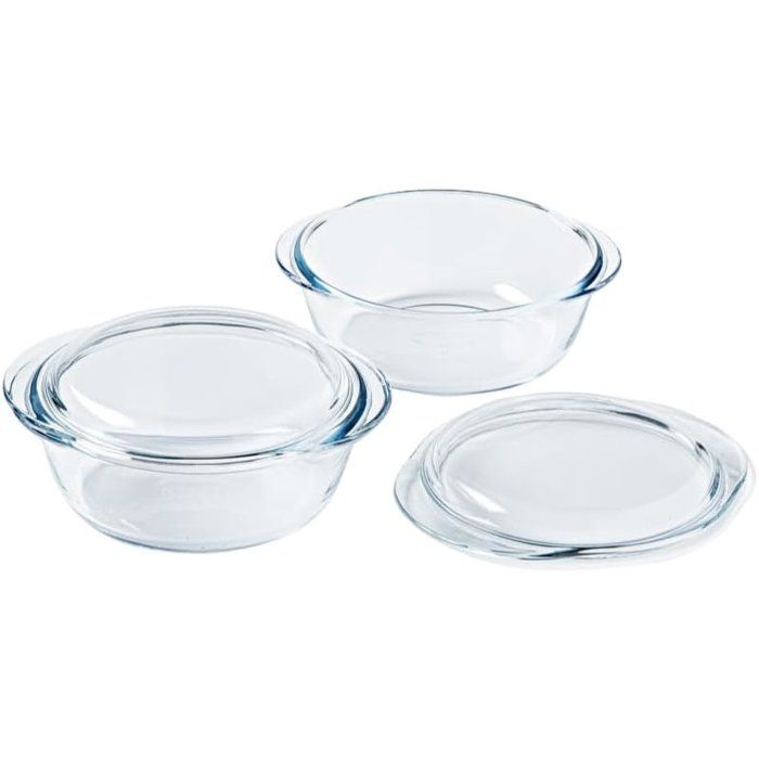 2er-Set Auflaufformen - PYREX - Glas - Rund - 1 L
