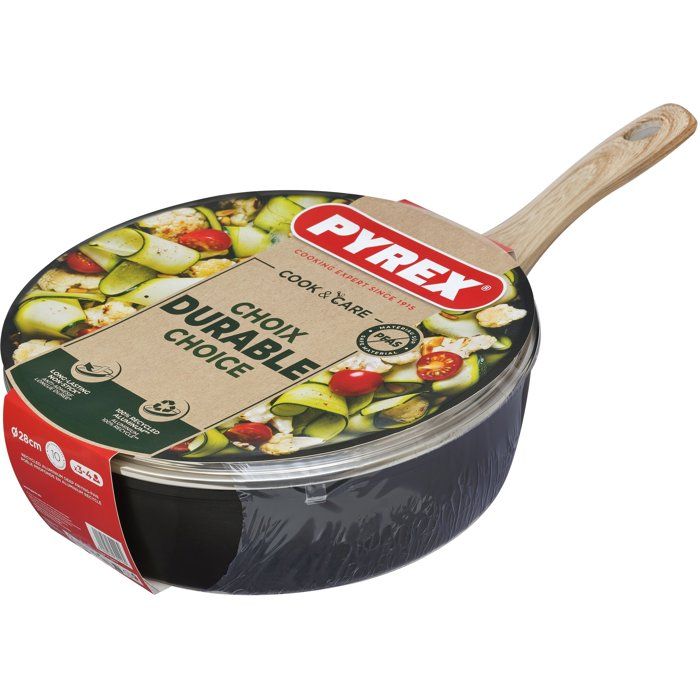 Bratpfanne mit Deckel  PYREX  Cook & Care  28 cm  Antihaftbeschichtung  Induktionsgeeignet  PF