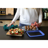3er-Set Vorratsdosen mit Deckel  PYREX  Zero Plastic  Glas  Rechteckig  0,8/1,5/2,6 L