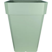 RIVIERA SOLEILLA square flower box - Plastic - Height 53 cm - Clay green