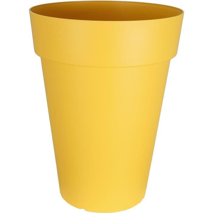 RIVIERA SOLEILLA flower box - Plastic - Height 53 cm - Yellow