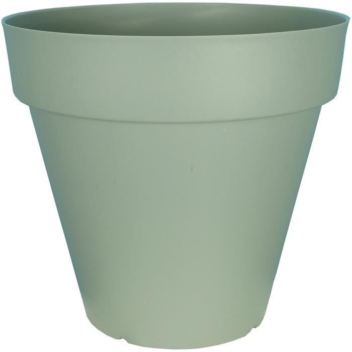 RIVIERA SOLEILLA round flower box - Plastic - Diameter 60 cm Clay green