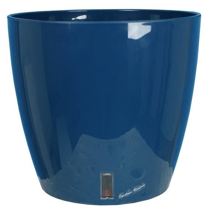 RIVIERA EVA NEW round flower box - Plastic - Diameter 36 cm - Blue
