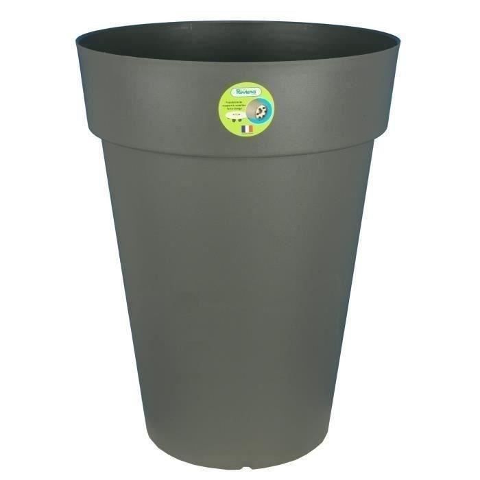 RIVIERA SOLEILLA FLOWER POT - ROUND - Ø 40 x 53 cm - glitter gray