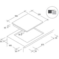 ROSIERES RIFS954MCTT Induktionskochfeld  Doppelflex + 1 x 28 cm Kochzone  5 Kochzonen  7400 W  9