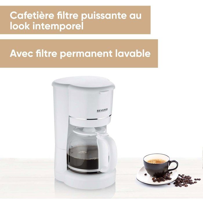Filterkaffeemaschine für bis zu 10 Tassen  SEVERIN  KA4323  Tropfstopp  Herausnehmbarer Permanen