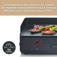 SEVERIN Plancha - PG8569 - Grillfläche 48x27cm - Antihaft-Keramikbeschichtung - 2200W