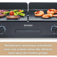 SEVERIN Plancha - PG8569 - Grillfläche 48x27cm - Antihaft-Keramikbeschichtung - 2200W