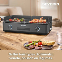 SEVERIN Plancha - PG8569 - Grillfläche 48x27cm - Antihaft-Keramikbeschichtung - 2200W
