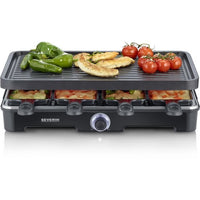 Raclette machine - SEVERIN - RG9670 - 8 people - Large non-stick cooking plate 41.7 x 26.3 cm - 1400