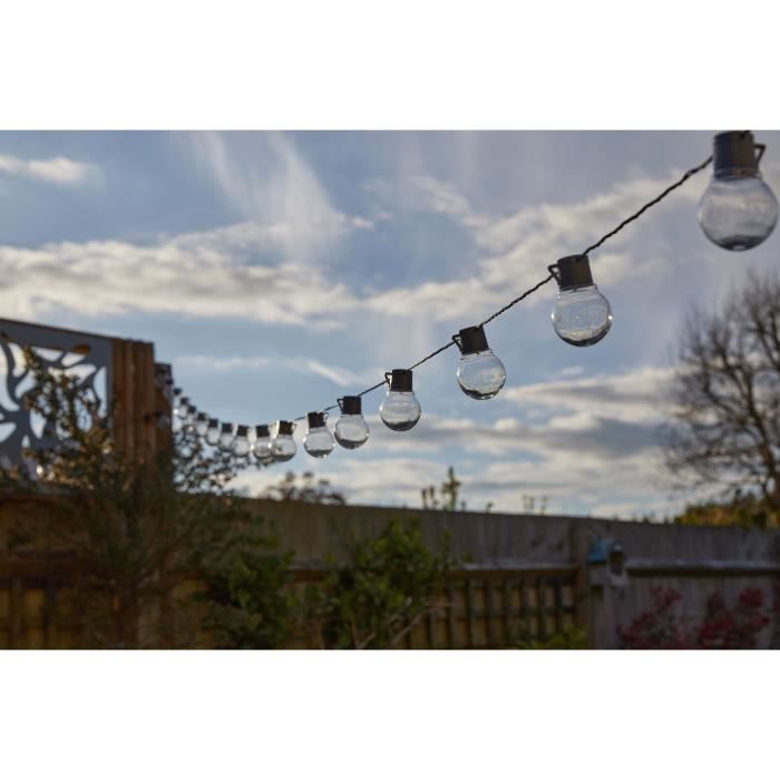 SMART GARDEN Globulb 40 LED warmweiße Solar-Lichterkette, 13,7 m, Solarpanel, IP44