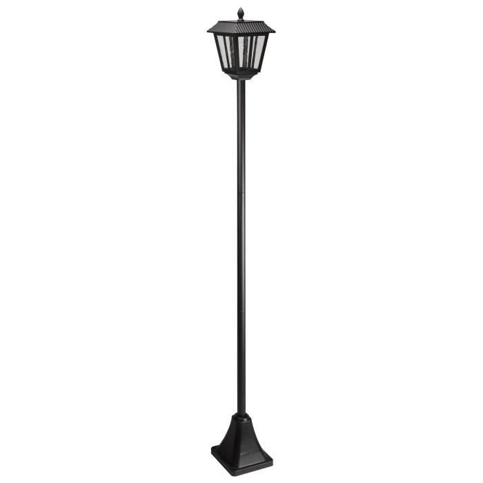 SMART SOLAR 170 cm Solar-Stehlaterne  100 lm, tropfenförmige Glaslinse, kaltweißes LED-Licht