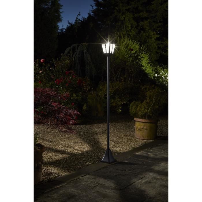SMART SOLAR 170 cm Solar-Stehlaterne  100 lm, tropfenförmige Glaslinse, kaltweißes LED-Licht