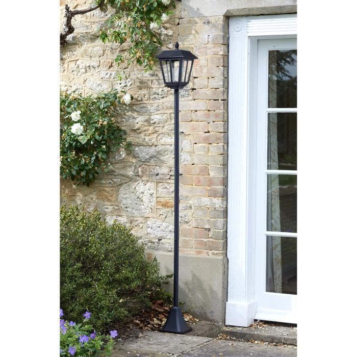SMART SOLAR 170 cm Solar-Stehlaterne  100 lm, tropfenförmige Glaslinse, kaltweißes LED-Licht