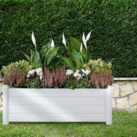 Stefanplast rectangular flower tray - Wooden finish - 100x43xh35cm - 80L - White