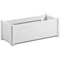 Stefanplast rectangular flower tray - Wooden finish - 100x43xh35cm - 80L - White