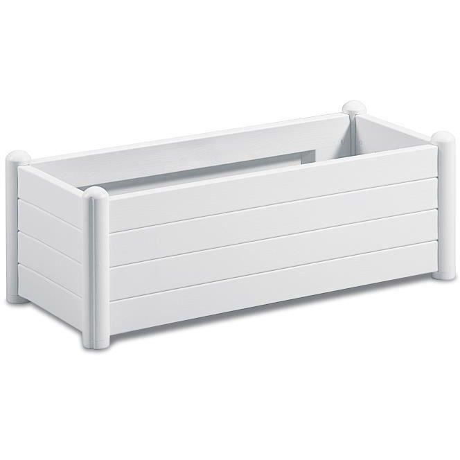 Stefanplast rectangular flower tray - Wooden finish - 100x43xh35cm - 80L - White