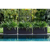 Ethica rectangular flower box 80 cm with graphite trellis