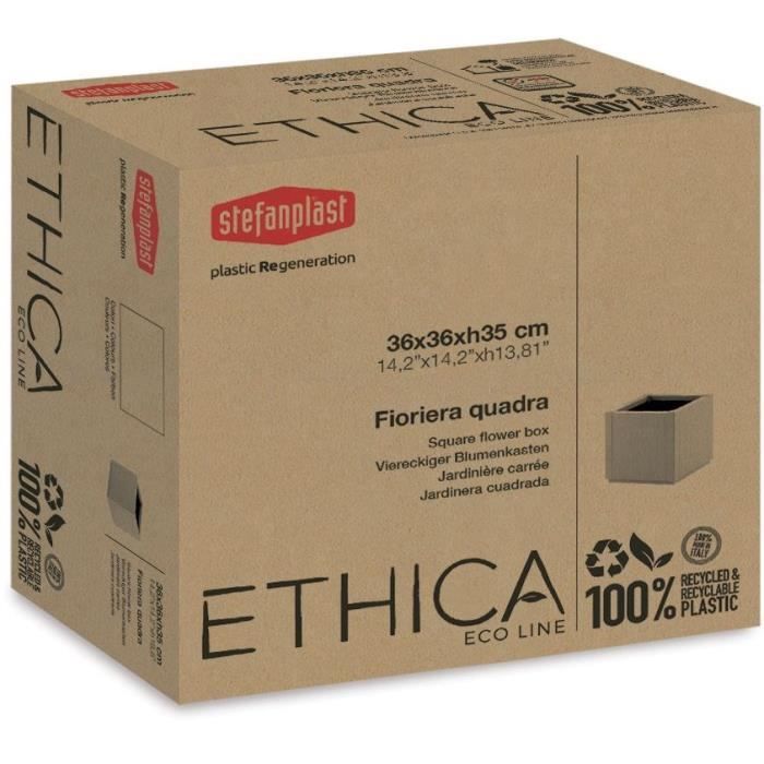 Flower box - ETHICA - Chalk - Square - 38 L - STEFANPLAST