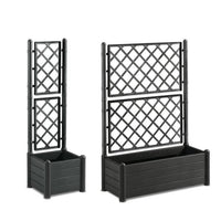STEFANPLAST Rectangular flower box with trellis - Wood finish - 100 x 43 x H 142 cm - 80 L - graphit