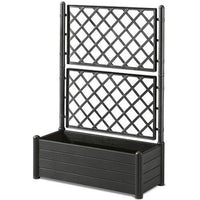STEFANPLAST Rectangular flower box with trellis - Wood finish - 100 x 43 x H 142 cm - 80 L - graphit