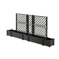STEFANPLAST Rectangular flower box with trellis - Wood finish - 100 x 43 x H 142 cm - 80 L - graphit