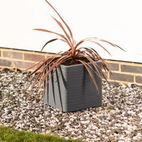 Blumentopf - STRATA - Quadratisch - Banbury - Ø 30,5 cm x 30 cm H - Graphitfarbe