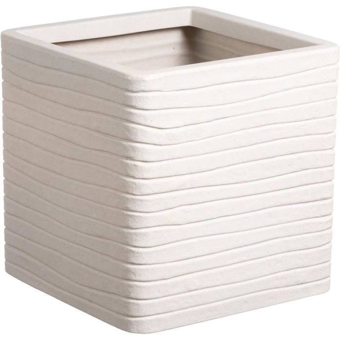 Blumentopf - STRATA - Quadratisch - Banbury - Ø 30,5 cm x 30 cm H - Steinfarbe