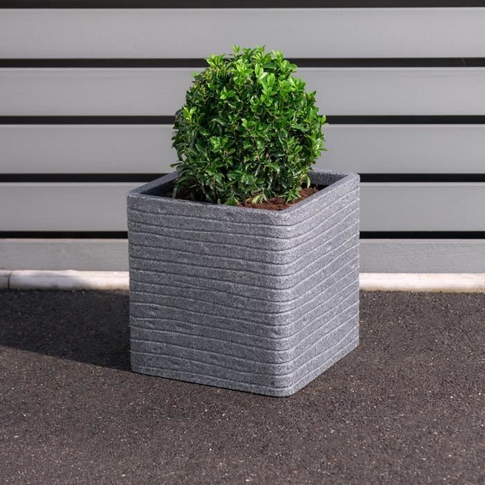 Blumentopf - STRATA - Quadratisch - Banbury - Ø 30,5 cm x 30 cm H - Eschenfarbe