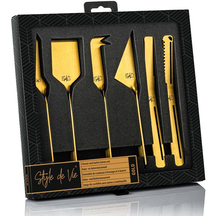 Käse- und Buttermesserset  LIFESTYLE  Edelstahl  6-teilig  Gold