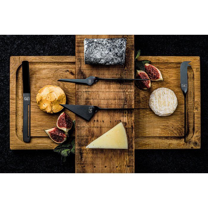Käse- und Buttermesserset  LIFESTYLE  Edelstahl  6-teilig  Schwarz