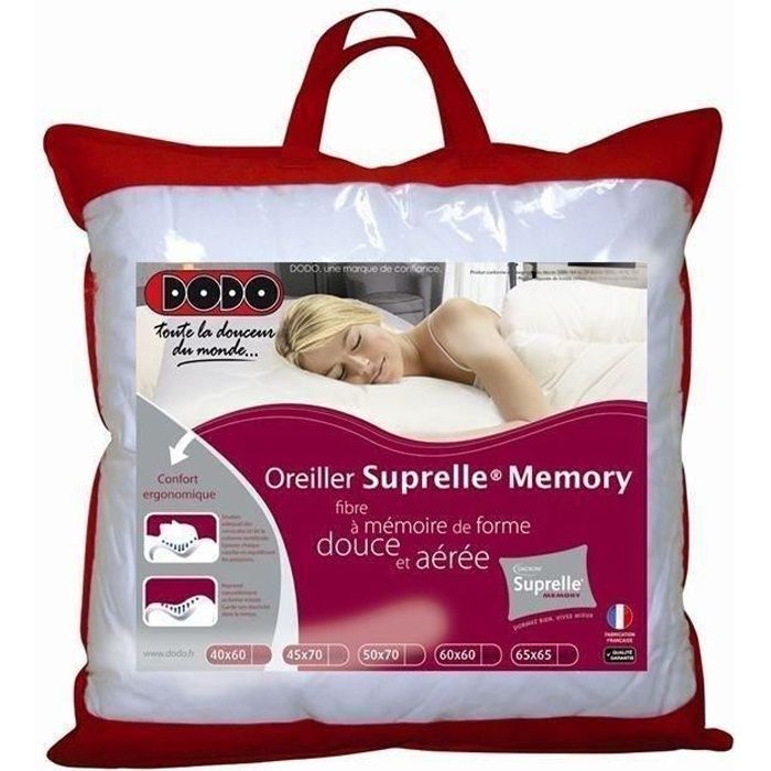 Dodo pillow with memory of suprelle memory 65x65cm