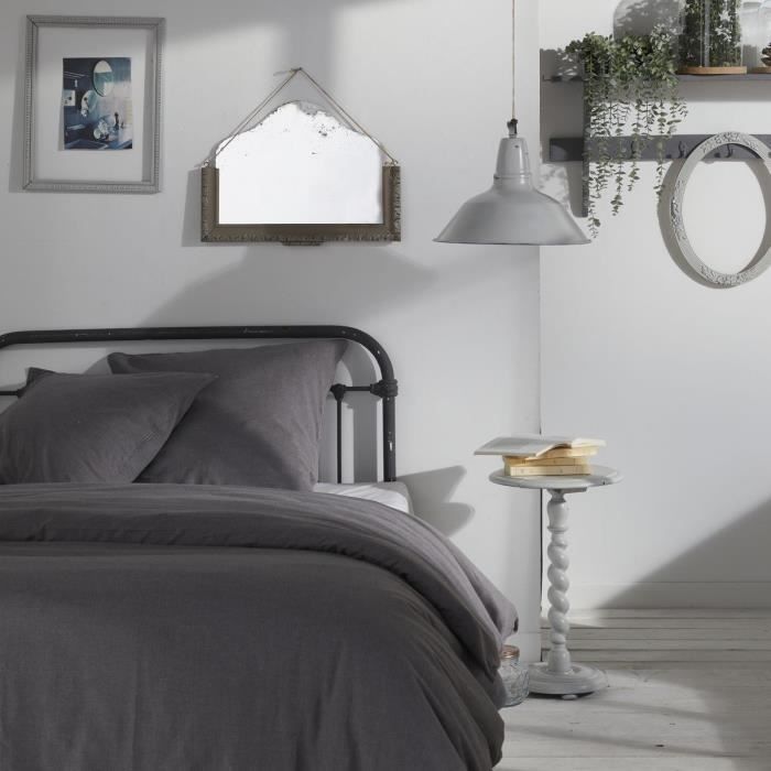 Duvet cover - TODAY - CHARME - Chambray - Dark gray Capucine - 260 x 240 cm