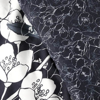 Mawira bed set - 2 people - 260 x 240 cm - 100% cotton - Navy blue floral motif - TODAY