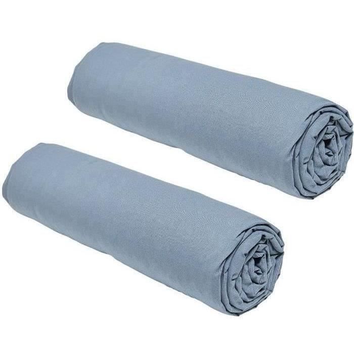 Set of 2 Teday Essential Curses - 160 x 200 cm - 2 people - 100% Cotton - Denim