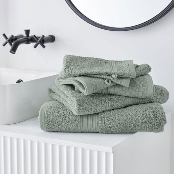 TODAY Essential - Set of 10 hand towels 50x90 cm 100% Cotton, Celadon color