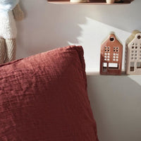 Bedding set - TODAY - 123670 - 2 people - 240x220cm - Plain cotton gauze - Terracotta