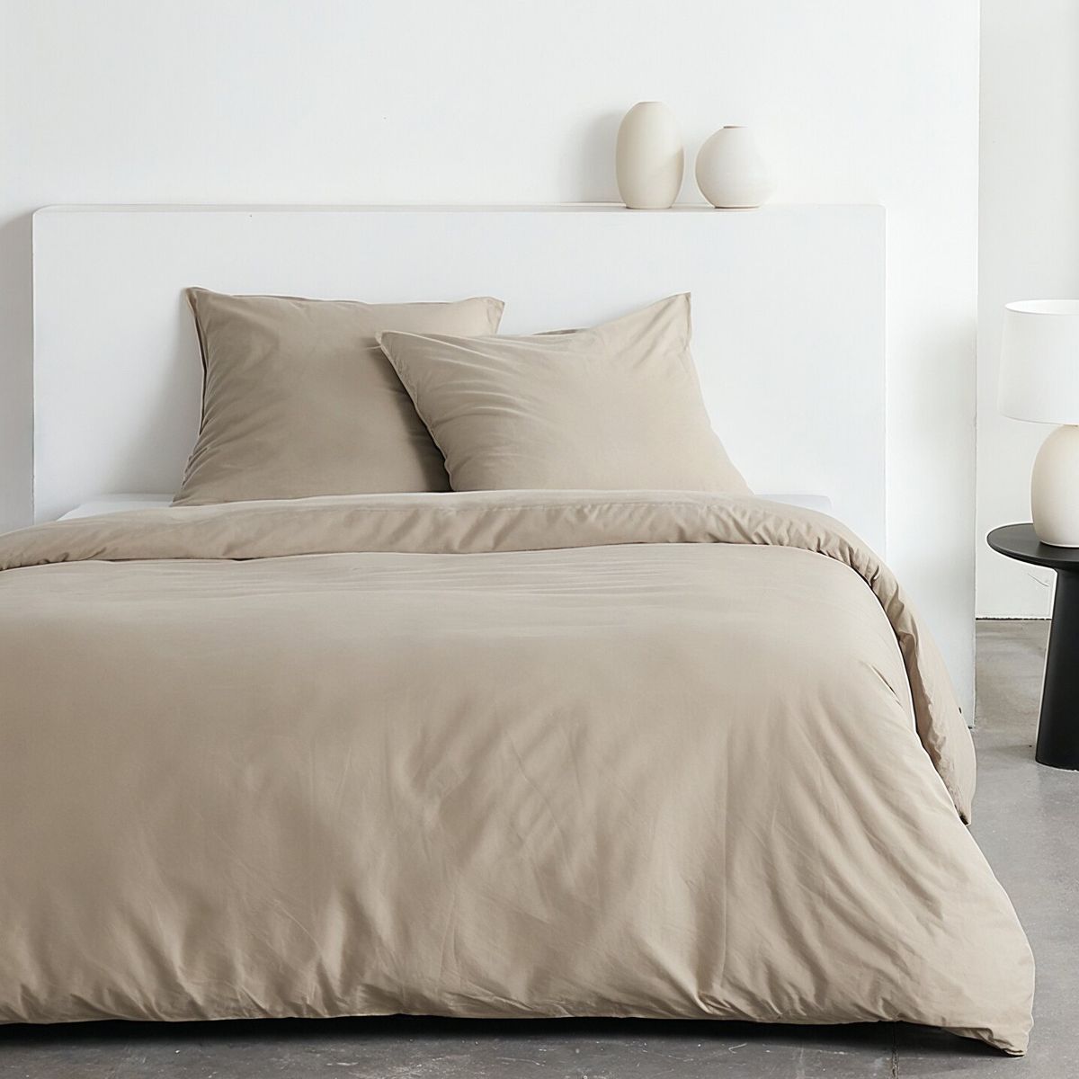 Bettwäsche-Set  TODAY  Essential  2 Personen  220 x 240 cm  Beige Kreppoptik