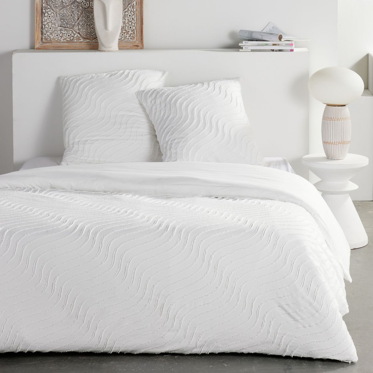 Bettwäsche-Set  TODAY  Essential  2 Personen  220 x 240 cm  Weiß, Wellensteppung