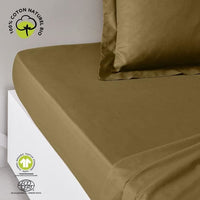 Fitted sheet - TODAY - 180 x 200 cm + 30 cm - Cotton - Organic Bronze
