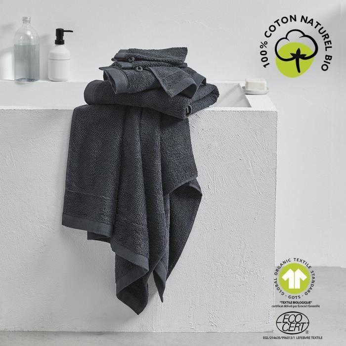Maxi bath towel - TODAY - 90 x 150 cm - Cotton - Organic Charcoal