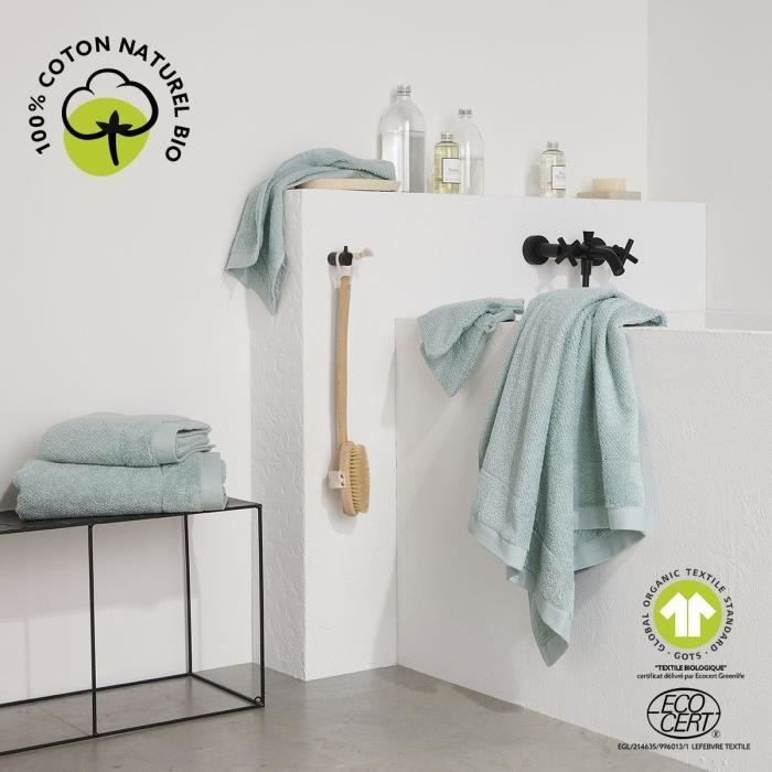 Maxi bath towel - TODAY - 90 x 150 cm - Cotton - Organic Celadon