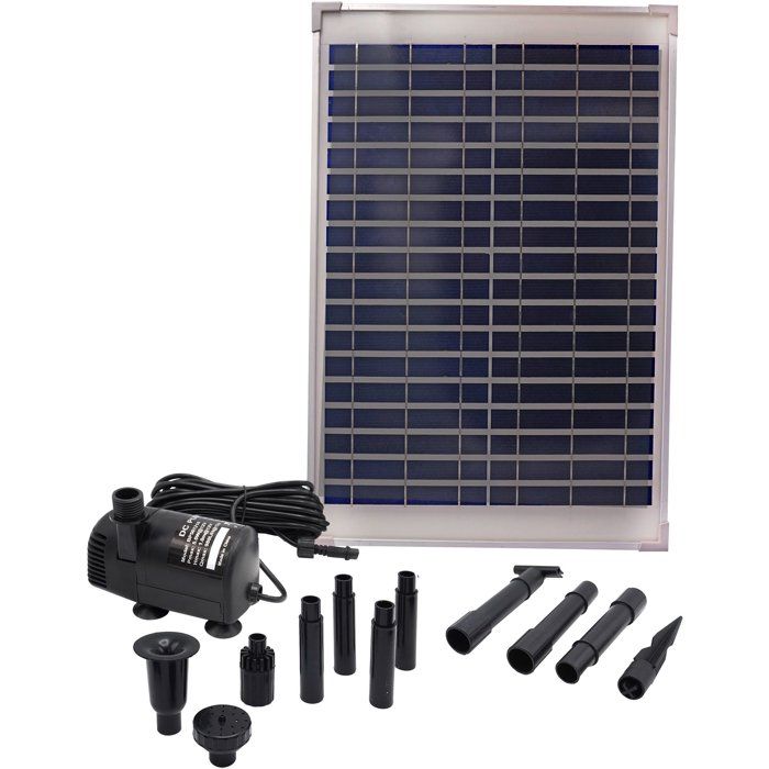 Springbrunnenpumpe  UBBINK  SolarMax 1000  Fördermenge 1350 l/h  18 V 580 mA Solarpanel  Vulkan